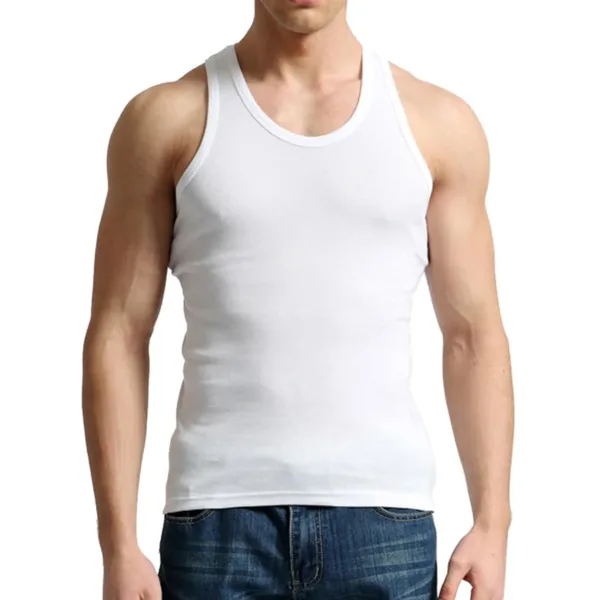 Tank Tops Men Cotton Running Vest Fitness Cool Summer Sleeveless Top Gym Sport Slim Casual Undershirt Male 9 Colors 1PCS - Image 18