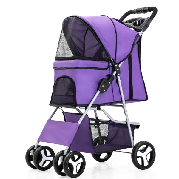 Pet Stroller Carrier For Dogs Detachable Baby Stroller Dog Pull Cart Double Layer Lightweight Four Wheel Shock Absorption - Image 12