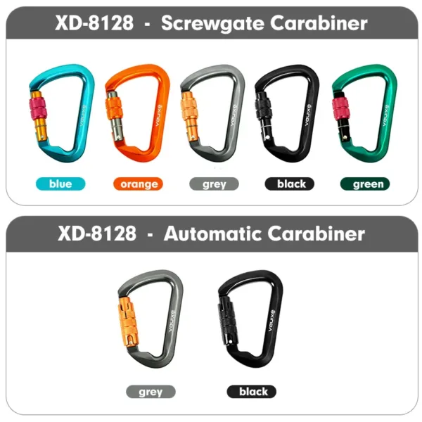 Xinda Outdoor Carabiner Rock Climbing Mountain Landing 30kN High Altitude Operation Equipment Aluminum Alloy Safety Buckle Hook - Image 24