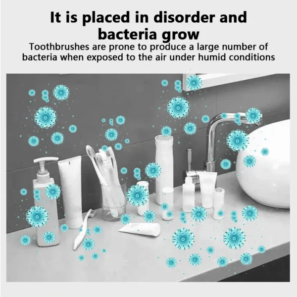 Smart Toothbrush Holder Electric Tooth Brush Detachable Stand Punch-free Toothpaste Dispenser Storage Bathroom White - Image 8
