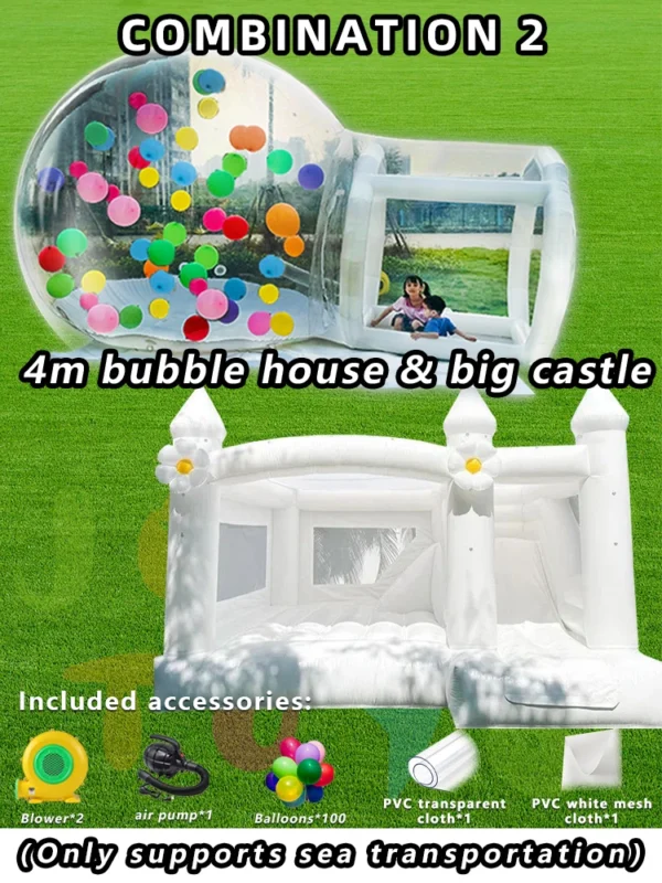JOLLY TOYS Balloon inflatable bubble house with trampoline and transparent dome PVC material with blower - Image 8