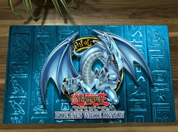 YuGiOh Blue-Eyes White Dragon TCG CCG Playmat Trading Card Game Mat Table Desk Gaming Play Mat Mousepad Mouse Pad Free Bag - Image 2