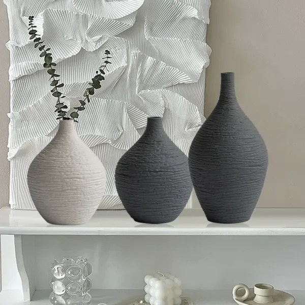 Simple Ceramic Vase Decoration for Home Nordic Luxury Narrow Mouth Flower Pot Living Room Interior Office Desktop Decor Gift - Image 10