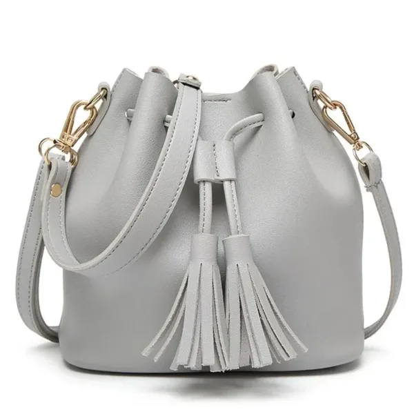 Elegant PU Leather Bucket Bag - Image 10