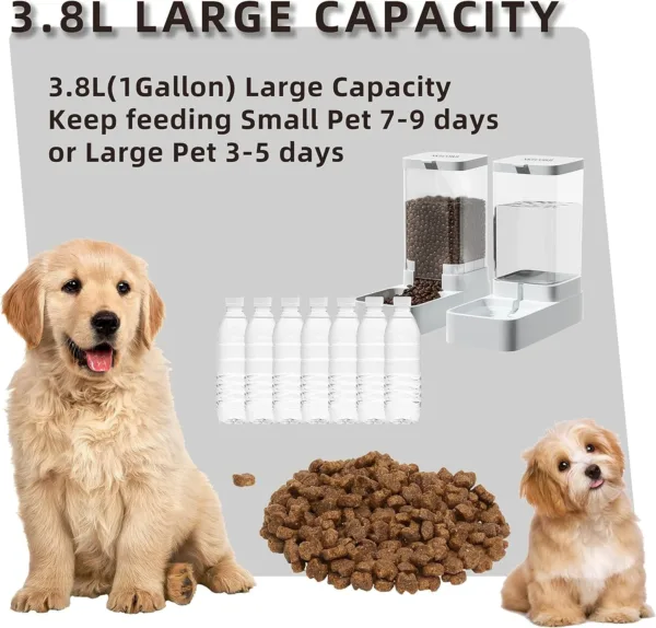 Dog Feeder Cat Water Dispenser Automatic Cat Feeder and Cat Water Dispenser Gravity Cat Feeder Food Storage Dispenser Container - Image 2