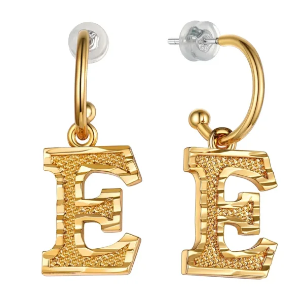 Vintage Gold Alphabet Earrings - Image 18