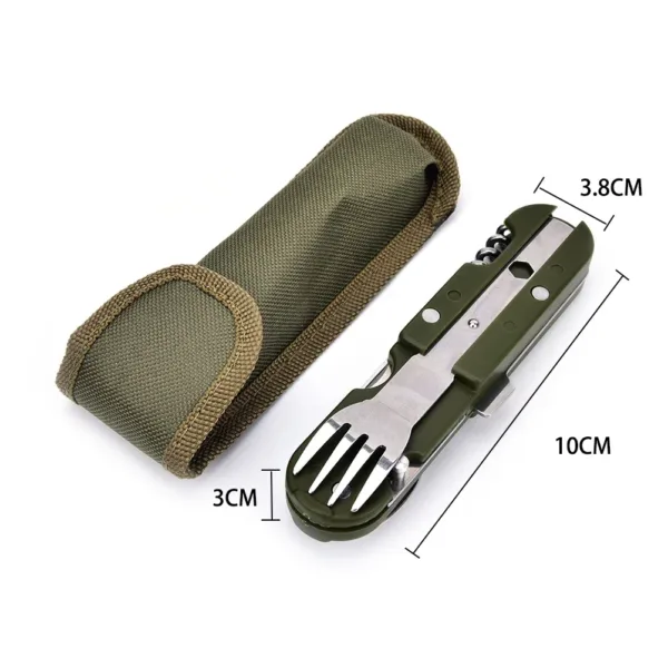 Fork and Spoon Camping Supplies Portable Dinner Set Stainless Steel Outdoor Tableware Folding Knife Equipment Cookware Hiking - Image 3