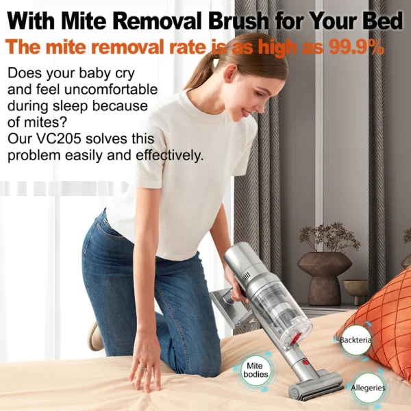 Wireless Handheld Vacuum Cleaner VC205,27000PA Suction,Smart Dust Sensor,Touch Screen,Portable Stick Cordless Vacuum for Home - Image 3
