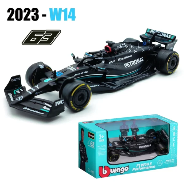 Bburago 1:43 Mercedes-AMG W14 W15 #44 #63 Racing Formula Car Static Simulation Diecast Alloy Model Car - Image 11