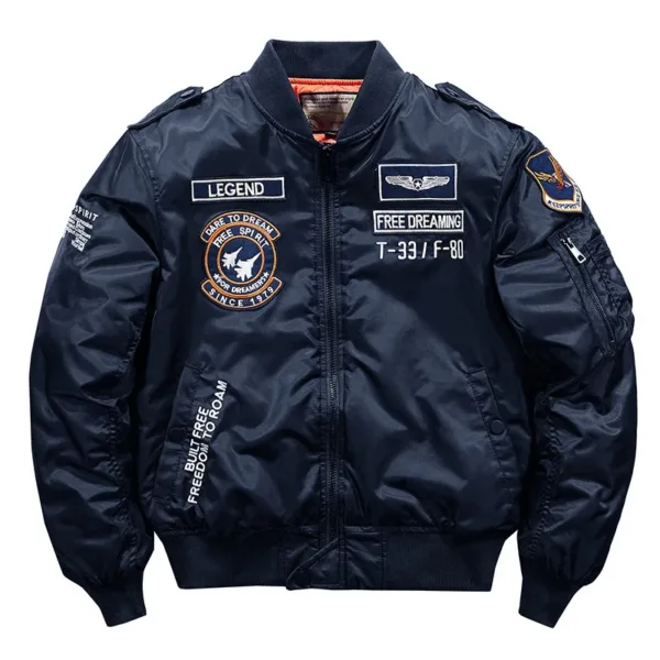 Winter Hip Hop Thick Warm Jacket Men High Quality Military Motorcycle Ma-1 Aviator Pilot Coats Male Baseball Bomber Jacket - Image 5