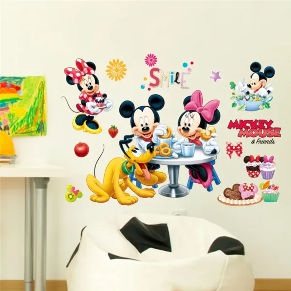 Cartoon Disney Mickey Mouse Minnie Baby Sleep Wall Sticker For Kids Room Decoration Wallpaper Cute Self-Adhesive DIY Mural Decal - Image 18