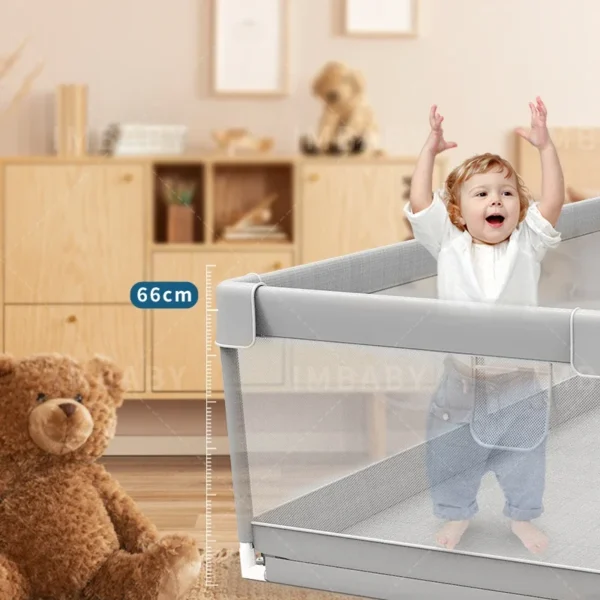 IMBABY Baby Playpens Light Gray Corralito for Baby Playground with Pull Ring Child Safety Barrier Fence Ball Box Game Playpen - Image 6