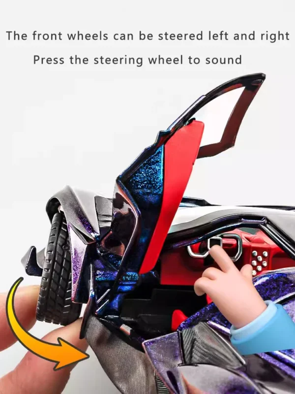 New 1:24 Apollo Evo Alloy Car Model Simulation Sound And Light Pull Back Toy Car Metal Sports Car Boys Collection Ornaments Gift - Image 5