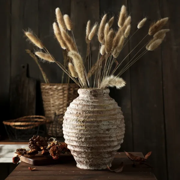 Retro Nostalgic Rough Clay Pottery Vase 21.5CM Room Decoration Vases Vintage Handmade Style Home Decor Items - Image 5