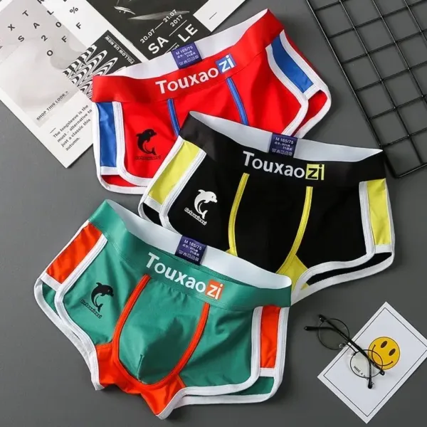 3Pcs/Lot Men Panties Cotton Underwear Boxers Briefs Mens Fashion Dolphin Boxershorts Trends Youth Personality Underpants Homme