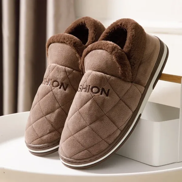 Big Size 47 48 49 50 Men Winter Warm Slippers Waterproof Large Size Home Bedroom Casual Shoes House Indoor Non Slip Slides - Image 2