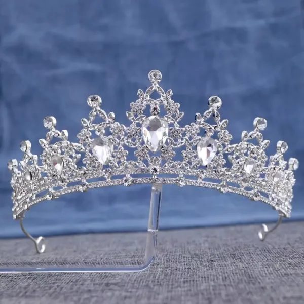 Silver Bridal Tiara Crown - Image 3