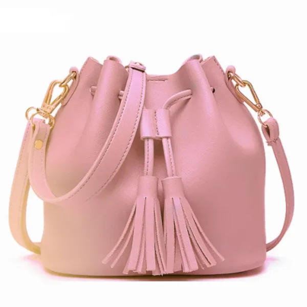 Elegant PU Leather Bucket Bag - Image 2