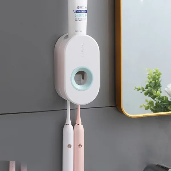 Bathroom Accessories organizer Set Toothbrush Holder Automatic Toothpaste Dispenser Holder Toothbrush Wall Mount Rack Tools Set - Image 6