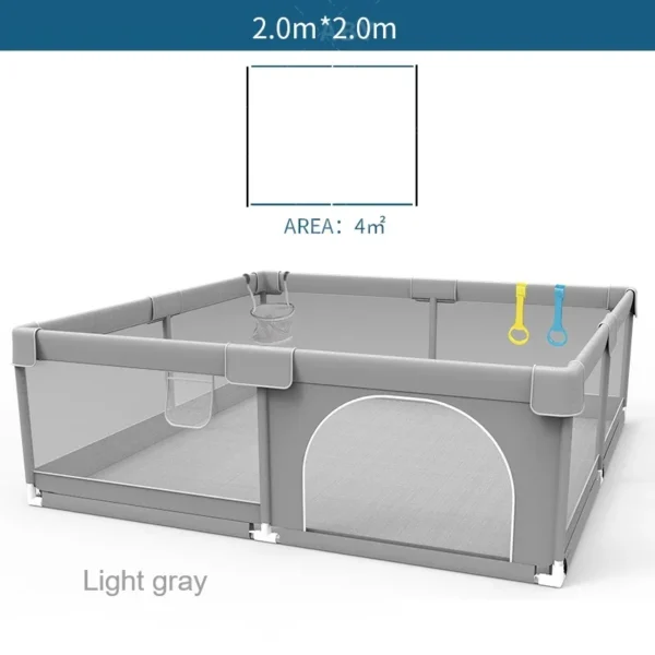 IMBABY Baby Playpens Light Gray Corralito for Baby Playground with Pull Ring Child Safety Barrier Fence Ball Box Game Playpen - Image 2