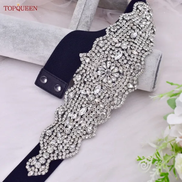 Women’s Rhinestone Elastic Belt - Image 4