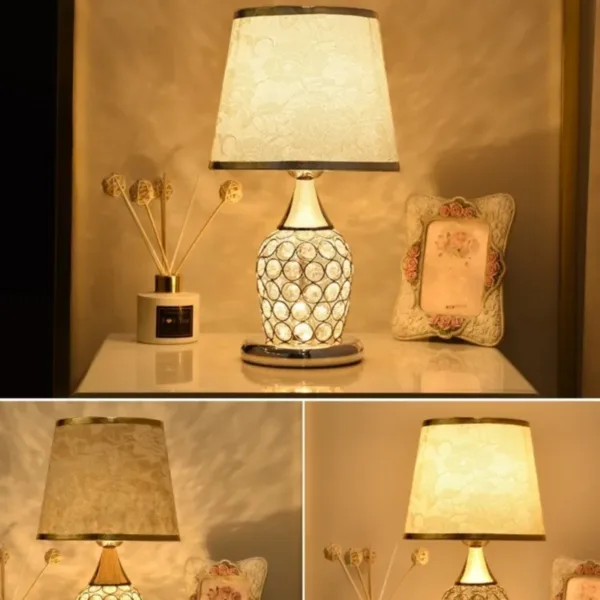 European-Style Crystal Table Lamp Ins Simple Modern Bedroom Warm Romantic Fashion Creative Decorative Bedside Lamp - Image 3