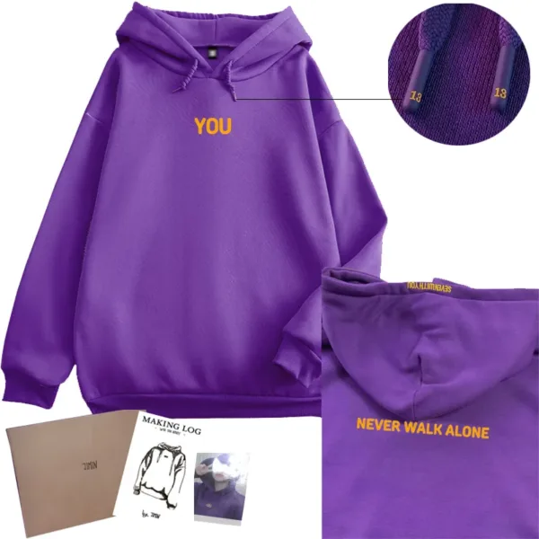 2024 Original Hoodie Printed Seven With You 13 You Never Walk Alone Digital File Jimin Merch For Fans Card Purple Sweatshirt