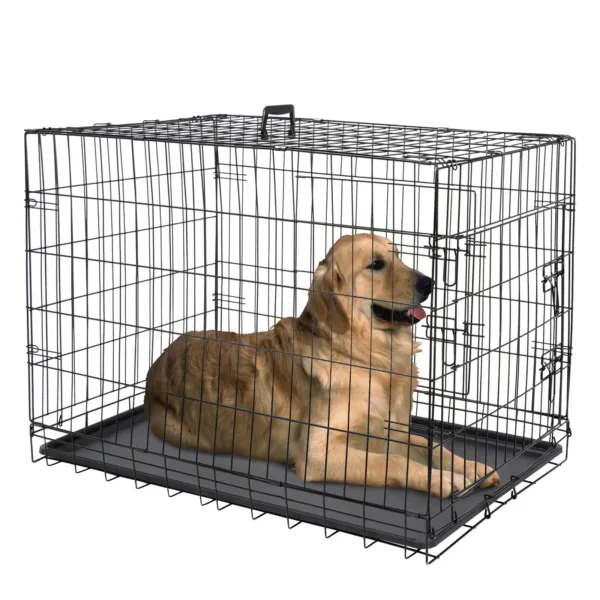 US Metal Pet Cage, Dog Crate Kennel, 2 Door with Pan, Black, 30 ", 36", 42" - Image 3