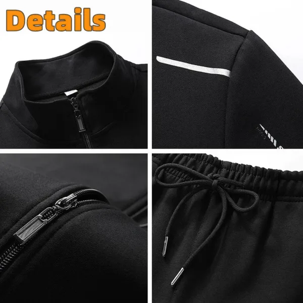 Men's Track Suits 2 Piece Set Autumn Wind-proof Stand-up Collar Full Zipper Sweatsuit Casual Comfort Hiking Jogging Sports Suit - Image 3