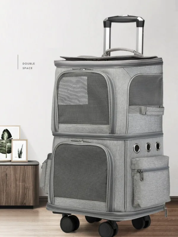 Portable Outdoor Telescopic Pull Rod Case Double-layer Pet Trolley Bag Fodlable Pet Carrier Dog Carrier Cat Carrier - Image 7