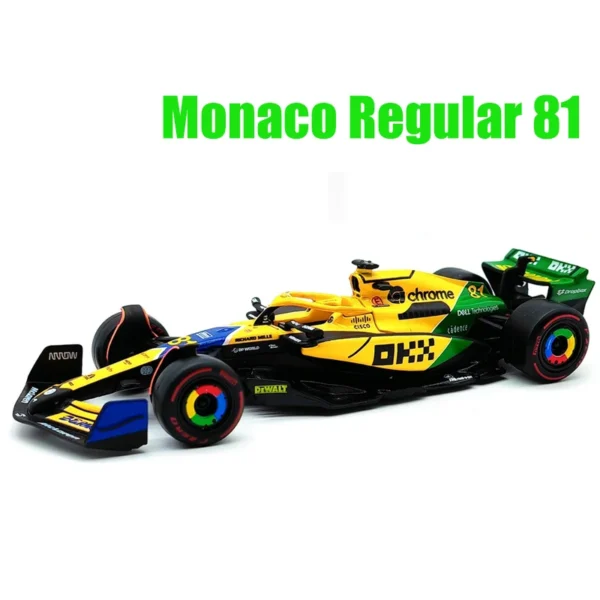 Bburago 1:43 2024 F1 Mclaren Mcl38 Monaco Grand Prix F1 Alloy Miniature Diecast Model #4 #81 Lando Norris ﻿F1 Car Toys Gift - Image 10