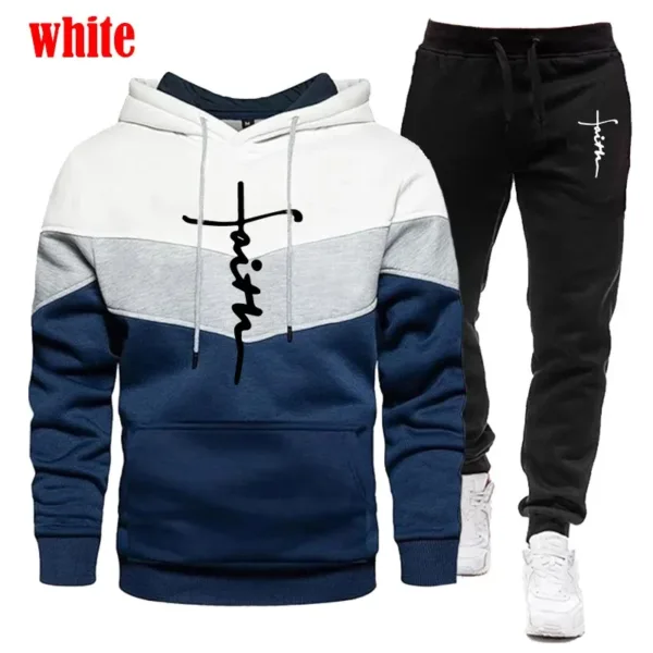 Autumn/Winter Men's hooded sweatshirt + Sweatpants suit Men's sport hoodie comfortable men's sportswear - Image 4