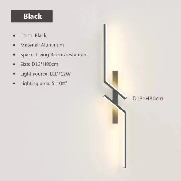 LED Wall Lamp Modern Minimalist Strip Wall Decor Lights Lighting For Bedroom Bedside Living Room TV Sofa Lobby Background Decor - Image 6