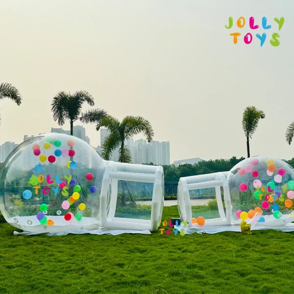 JOLLY TOYS Balloon inflatable bubble house with trampoline and transparent dome PVC material with blower - Image 11