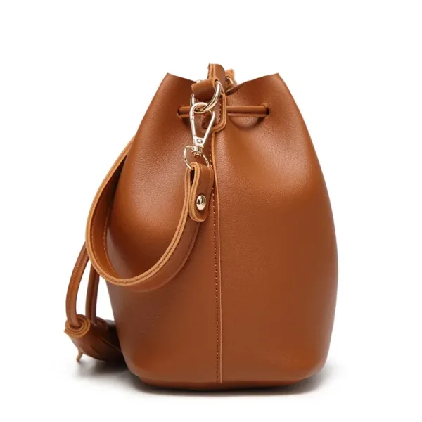 Elegant PU Leather Bucket Bag - Image 3