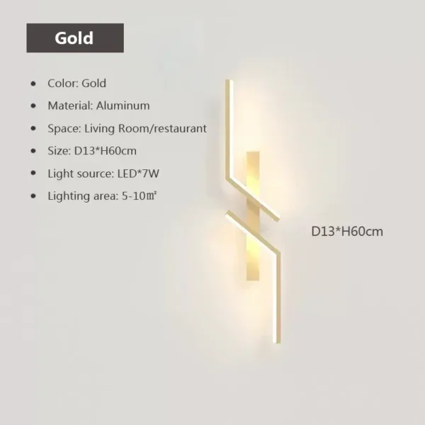 LED Wall Lamp Modern Minimalist Strip Wall Decor Lights Lighting For Bedroom Bedside Living Room TV Sofa Lobby Background Decor - Image 2