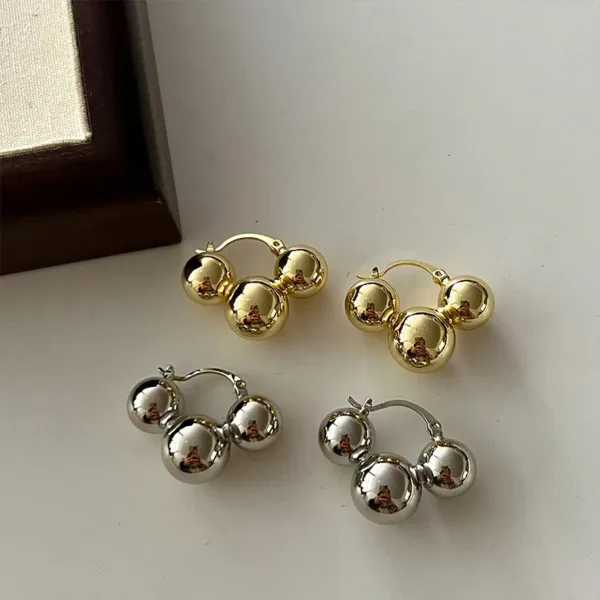 Personalized Metal Ball Earrings - Image 2