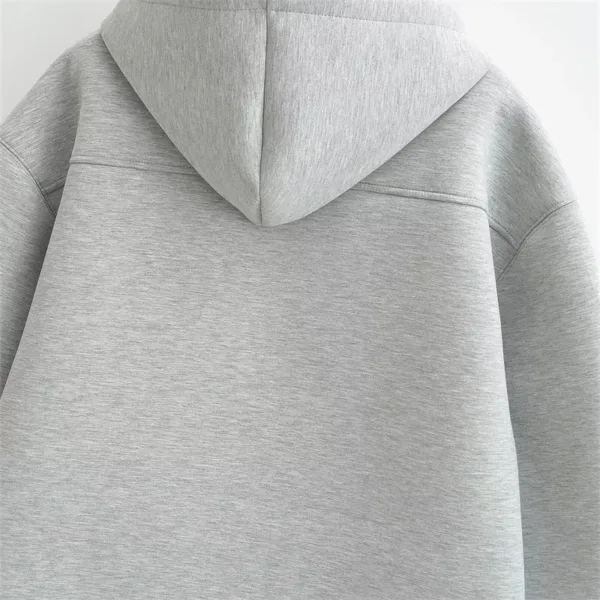 Winter New Women's Zipper Hoodie High Street Unisex style Double Pockets Oversize Loose Sweatshirts Outerwear Top - Image 4
