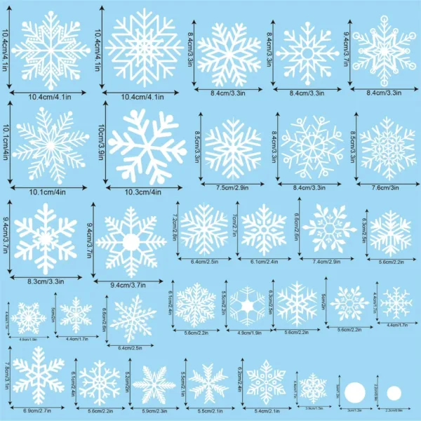 2025 Merry Christmas Decoration White Snowflake Window for Home Wall Window Sticker Ornaments Garland New Year wall stickers - Image 2