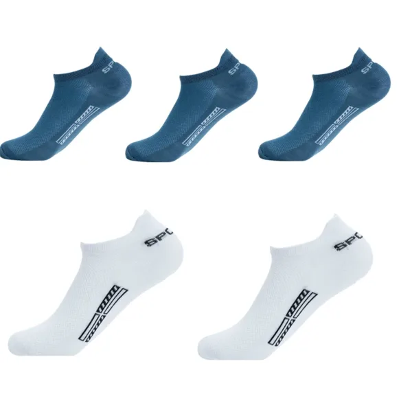 5 Pairs/Lot High Quality Men Ankle Socks Breathable Cotton Sports Mesh Casual Athletic Thin Cut Short Sokken Plus Size - Image 2