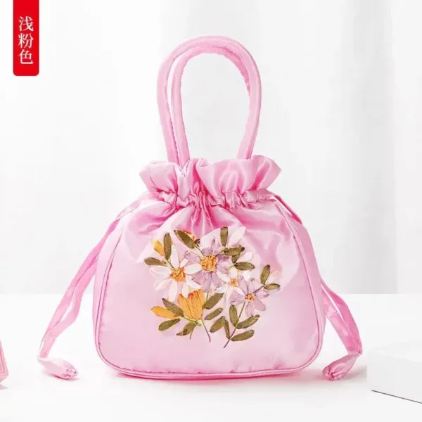 Embroidered Floral Bucket Bag - Image 9