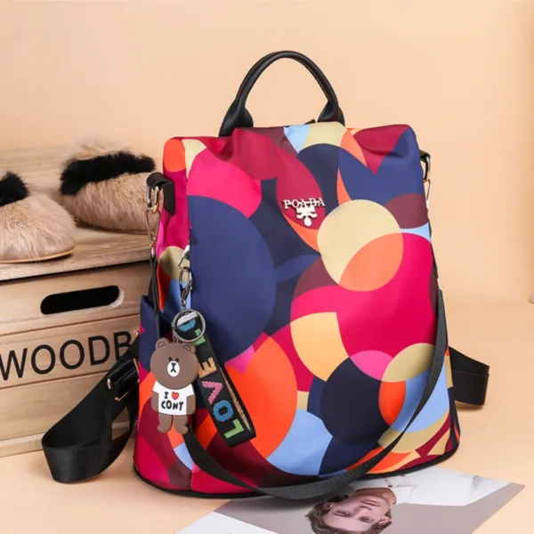 Multicolor Anti-Theft Schoolbag - Image 6