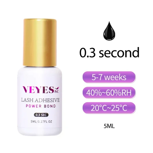 Veyes Inc 5ml Eyelash Extensions Glue Veyelash 0.5 Second Fast Drying Strong Lash Adhesive 7 Weeks Retention Volume Makeup Tools - Image 7