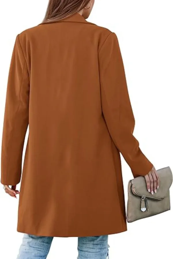 Women's Jacket Wool & Blends Winter Coat Long Outerwears Female Coats Double Breasted Women's Clothes Turn-down Collar - Image 7