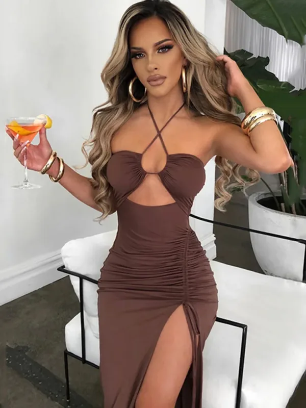 Sleeveless Sexy Female Midi Backless Dresses Slim Night Club Party Women's Dress Bodycon Vestidos Elegantes Para Mujer - Image 6