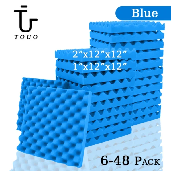 TOUO Egg Trough Wall Soundproof Foam 6 12 24 48 Pcs High Density Sound Absorbing Material Acoustic Foam Ceiling Noise Insulation - Image 8