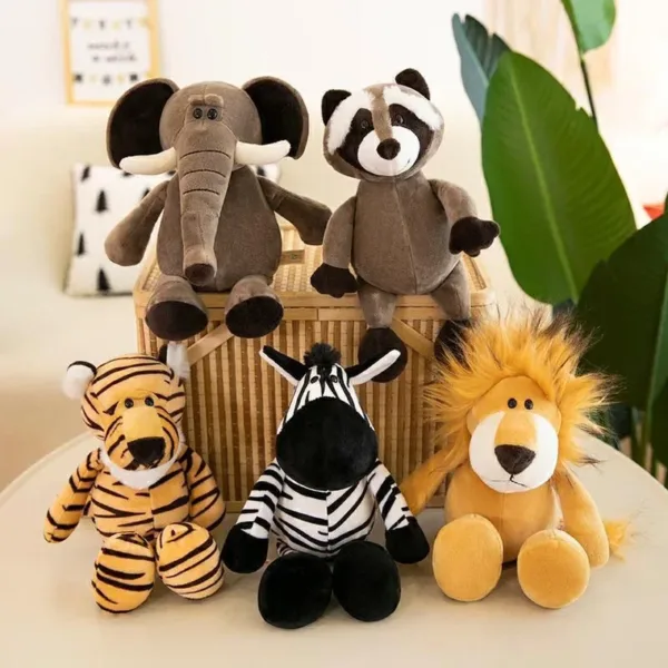 25CM Kawaii Jungle Animal Plush Toys Forest Animal Plush Dog Zebra Elephant Lion Fox Giraffe Children's Toys Doll Birthday Gift - Image 16