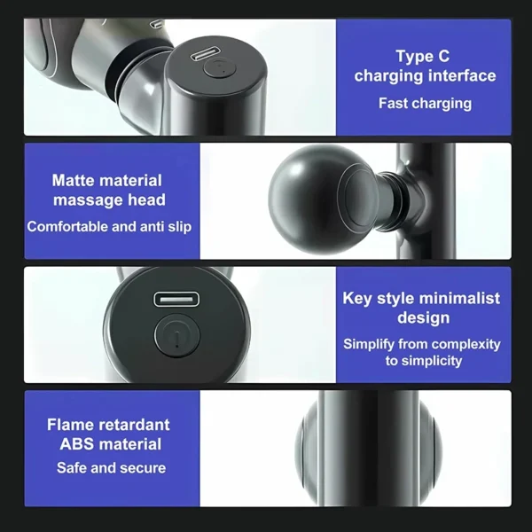 Xiaomi USB Mini Massage Gun Fascia Machine Muscle Relaxation Vibrating Rod Massage Fitness Equipment Neck Grab Fascia Gun New - Image 6