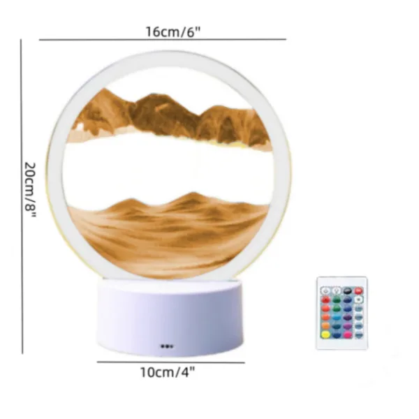 Color LED Flowing Sand Painting Table Lamp 3D Moving Sand Art Picture Round Glass Hourglass Night Light Bedside Lamp Home Decor - Image 4