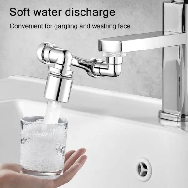 Universal 1080° Rotation Faucet Extender Washbasin Robot Arm Tap Dual Mode Sprayer Head Bathroom Splash Proof Swivel Faucet - Image 4